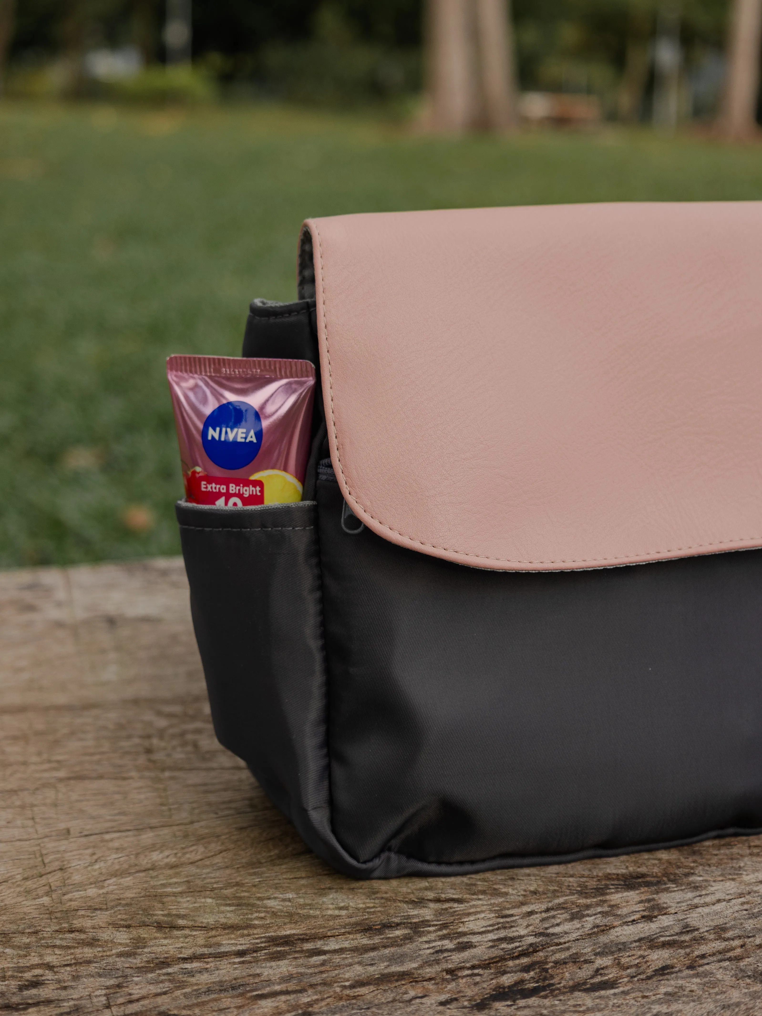 Pink Grey Multi-Carry Crossbody Bag
