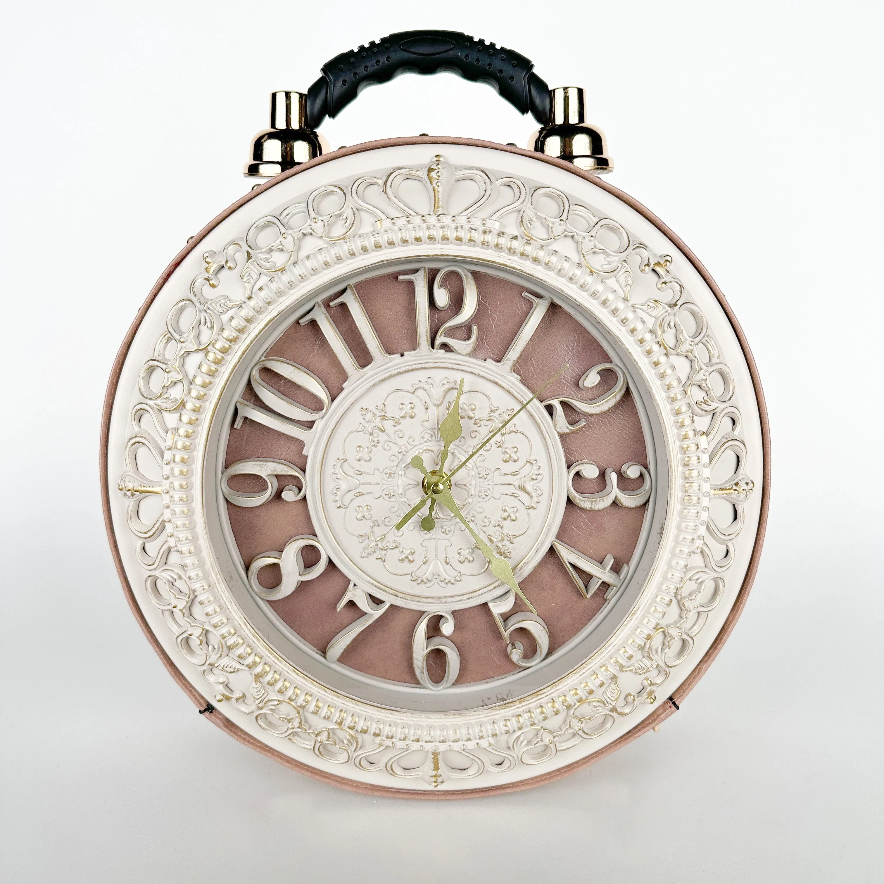 Pink Vintage Clock Convertible Handbag