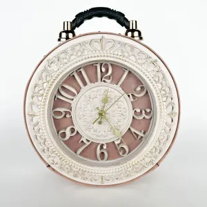Pink Vintage Clock Convertible Handbag