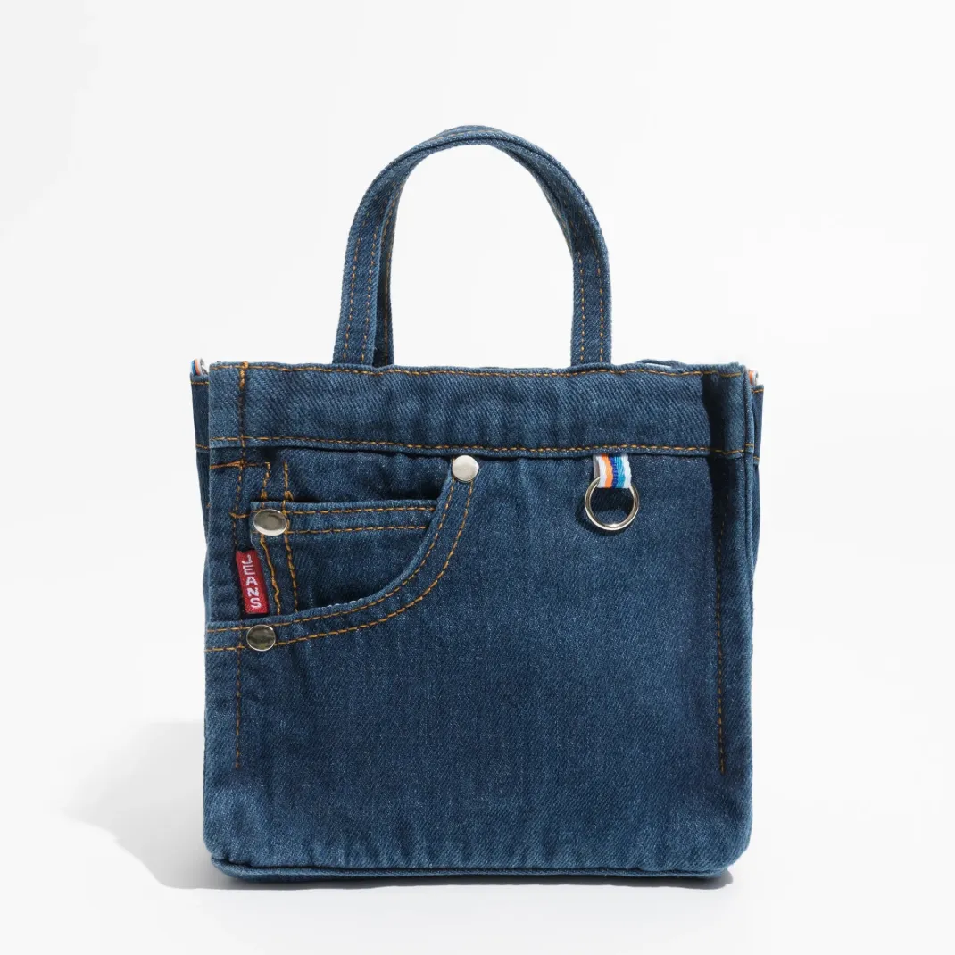 Polly Casual Denim Patchwork Tote