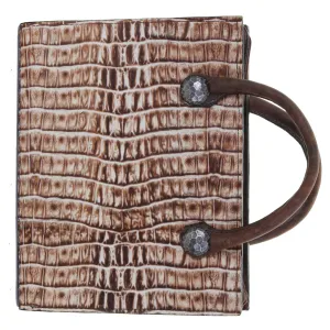 PORT44AH - Cream Vintage Gator Print Portfolio w/Handles