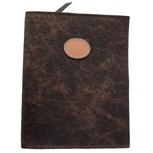 PORT46AP - Chocolate Ostrich Print Portfolio w/Plaque
