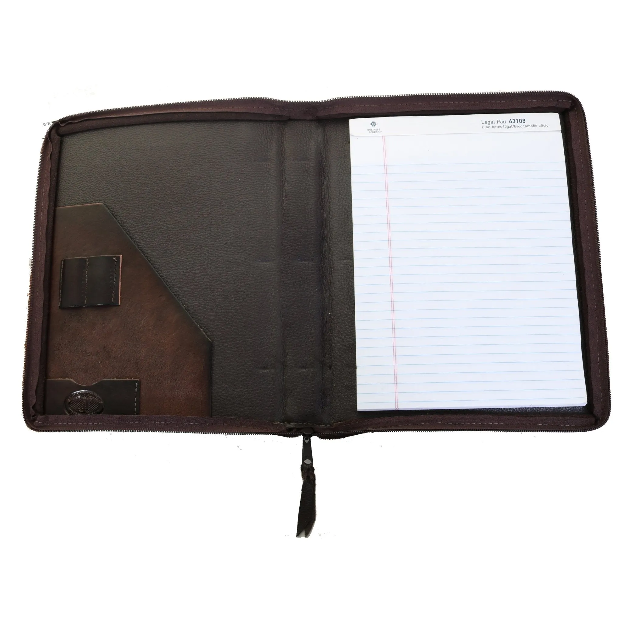 PORT46AP - Chocolate Ostrich Print Portfolio w/Plaque