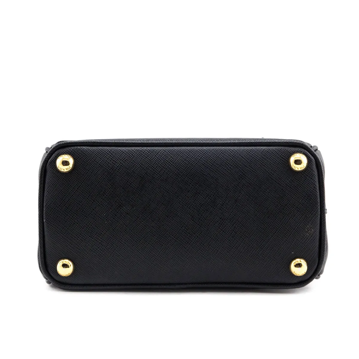 Prada Black Saffiano Lux Mini Galleria Double Zip Tote