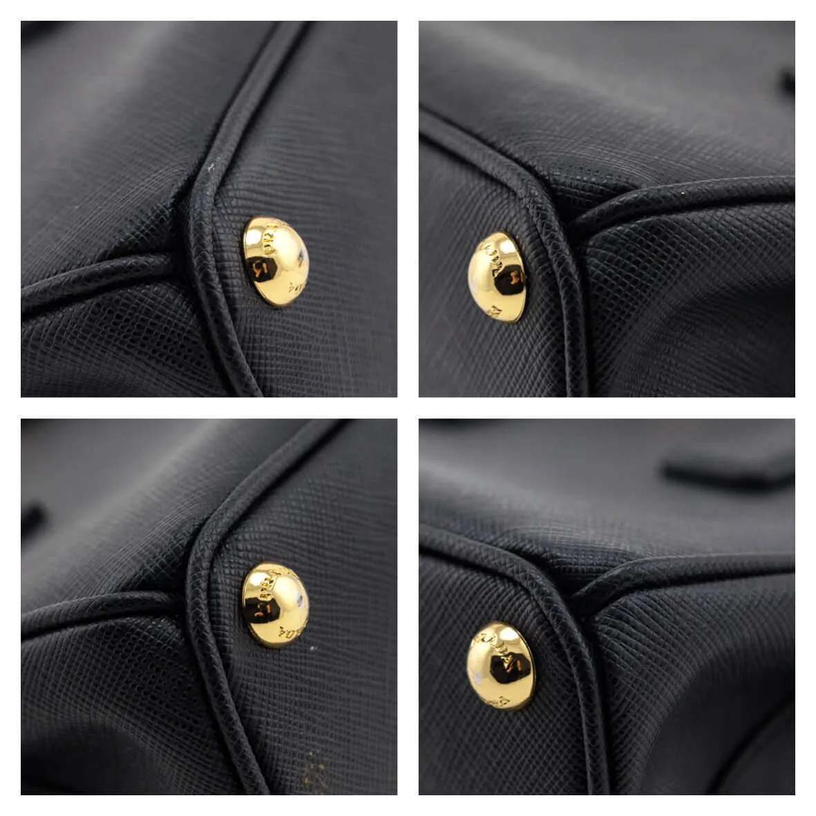 Prada Black Saffiano Lux Mini Galleria Double Zip Tote