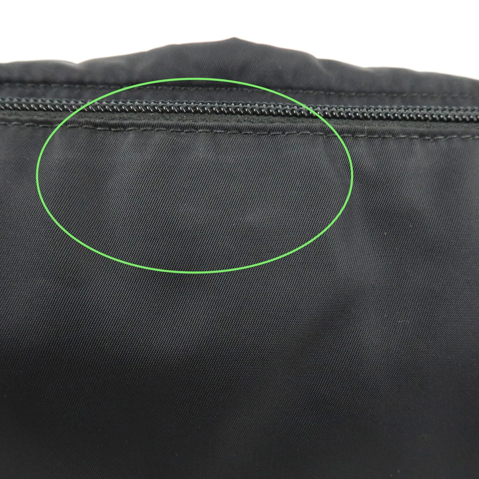 PRADA Logo Nylon Leather Waist Bag Crossbody Bag Black Used