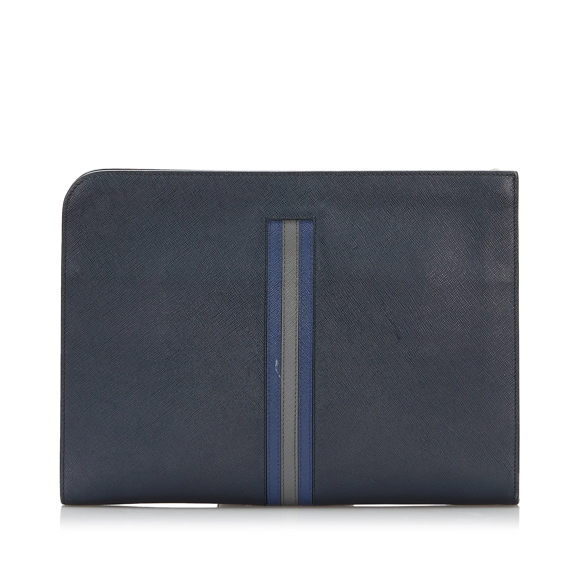 PRADA Saffiano Zip Around Portfolio Clutch Bag