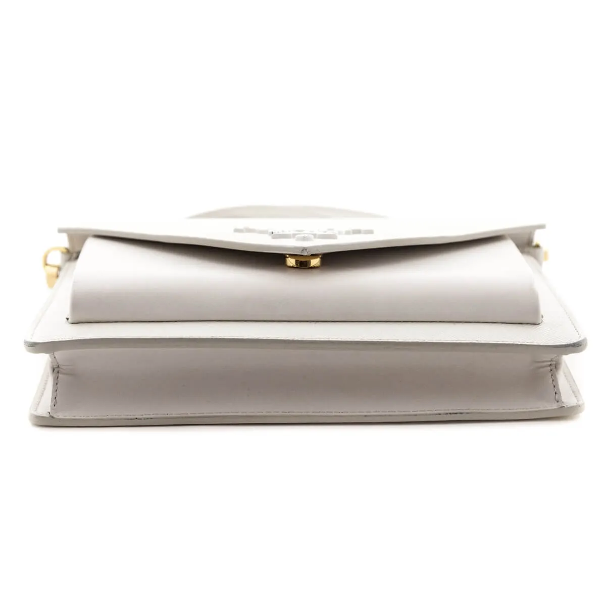 Prada White Saffiano City Calf Mini Envelope Crossbody Bag