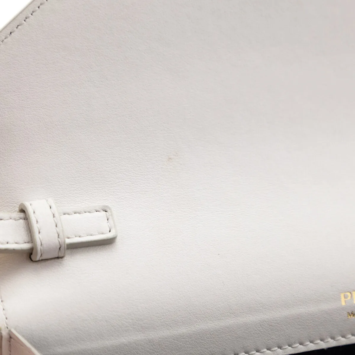 Prada White Saffiano City Calf Mini Envelope Crossbody Bag