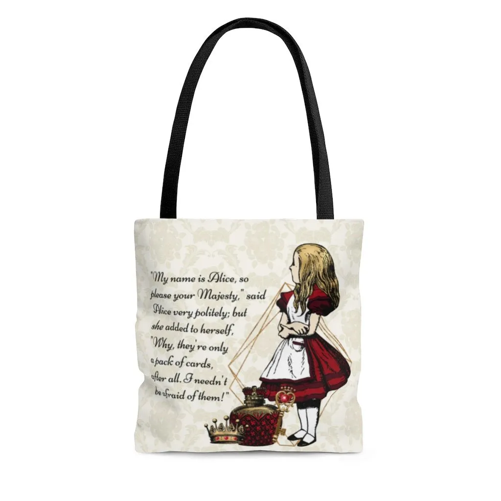 Premium Polyester Tote Bag - Alice in Wonderland Gifts #31 Red Series, Different Designs on Each Side | Aesthetic & Cute Tote Bag