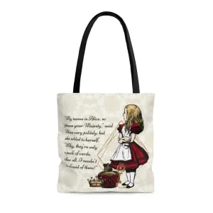 Premium Polyester Tote Bag - Alice in Wonderland Gifts #31 Red Series, Different Designs on Each Side | Aesthetic & Cute Tote Bag