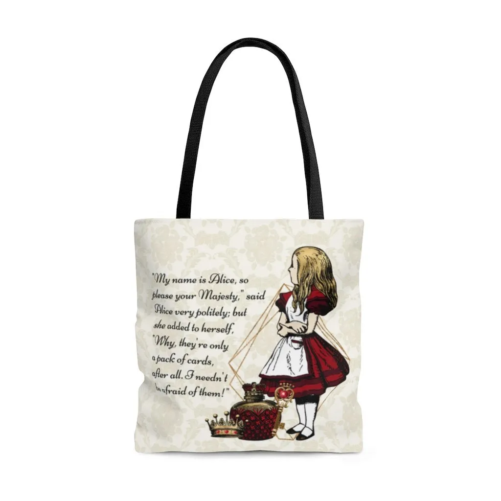 Premium Polyester Tote Bag - Alice in Wonderland Gifts #31 Red Series, Different Designs on Each Side | Aesthetic & Cute Tote Bag