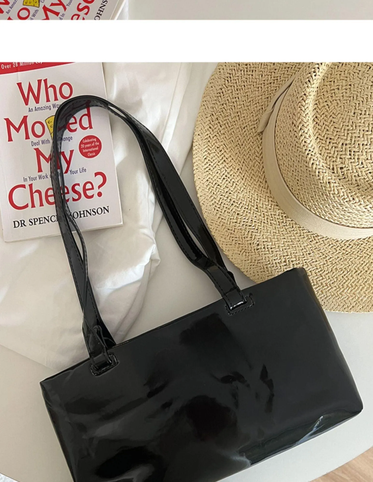 PU Leisure Black Accessories Women Handbag Simple Design Rectangle Girls Fashion Underarm Shoulder
