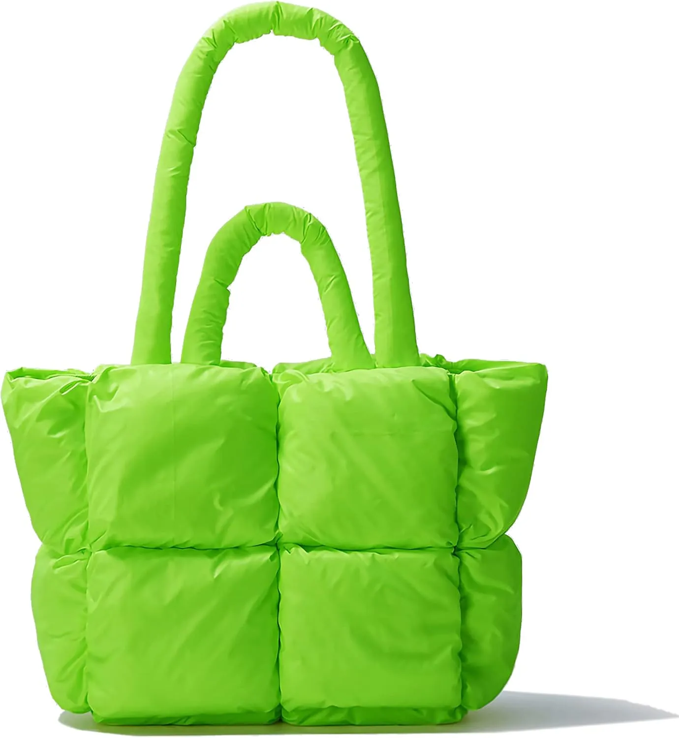 Puffer Shoulder Bag, Luxury Quilted Cotton Padded Tote Bag for Women, Winter Puffer Tote Bag Nylon Pillow Handbag Shopper Bag