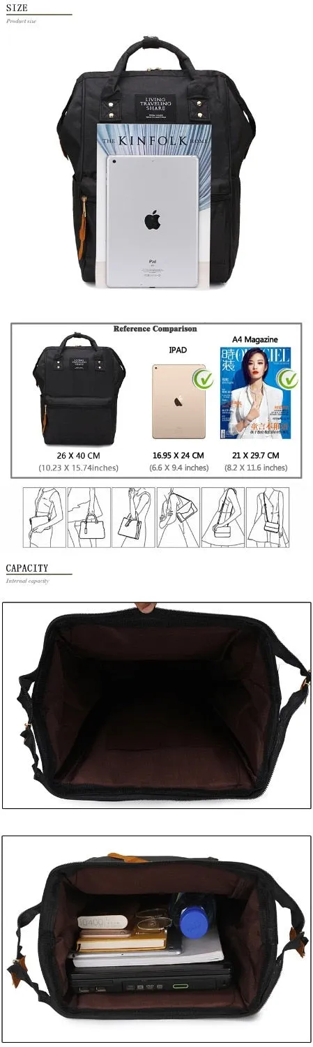 Pure Color Teenager Backpack Shoulder Bag