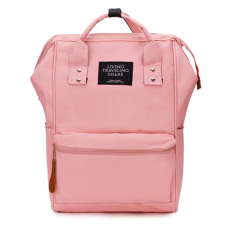 Pure Color Teenager Backpack Shoulder Bag