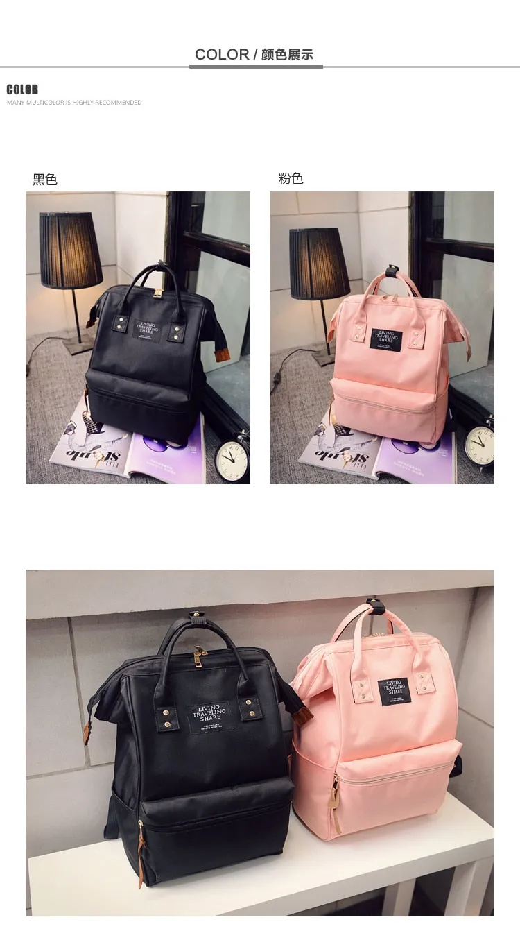 Pure Color Teenager Backpack Shoulder Bag