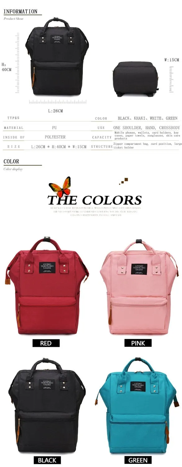 Pure Color Teenager Backpack Shoulder Bag