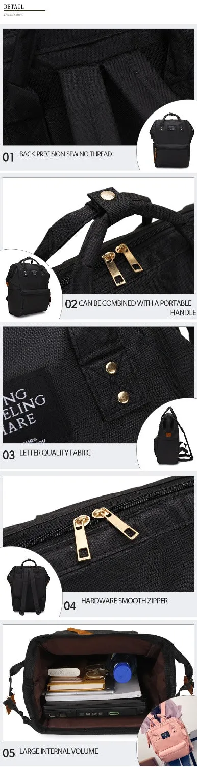 Pure Color Teenager Backpack Shoulder Bag