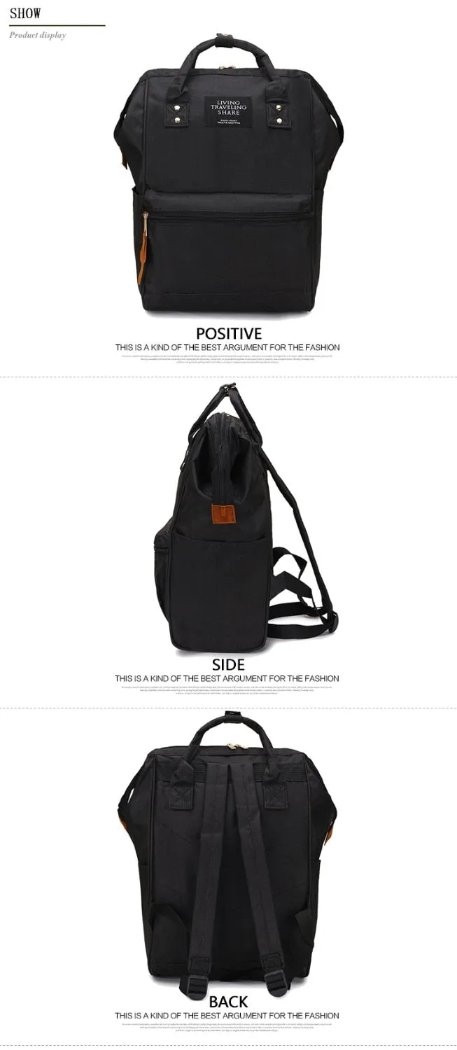 Pure Color Teenager Backpack Shoulder Bag