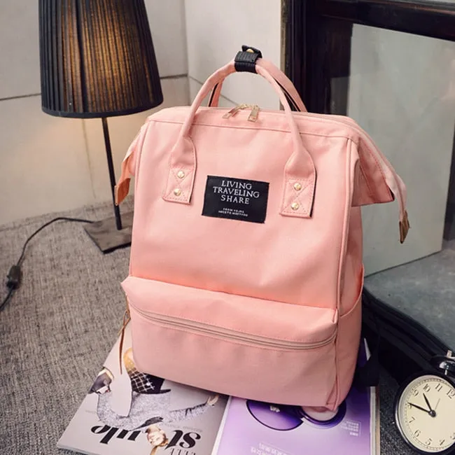Pure Color Teenager Backpack Shoulder Bag