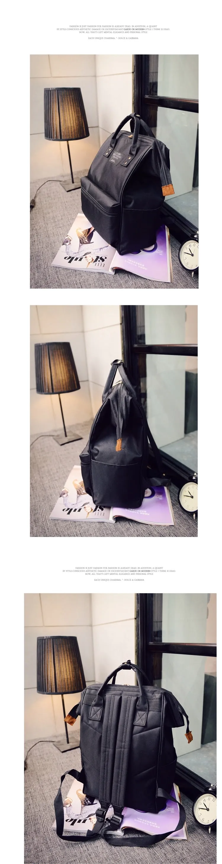 Pure Color Teenager Backpack Shoulder Bag