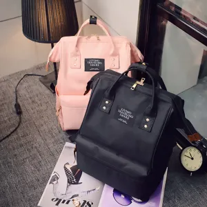 Pure Color Teenager Backpack Shoulder Bag