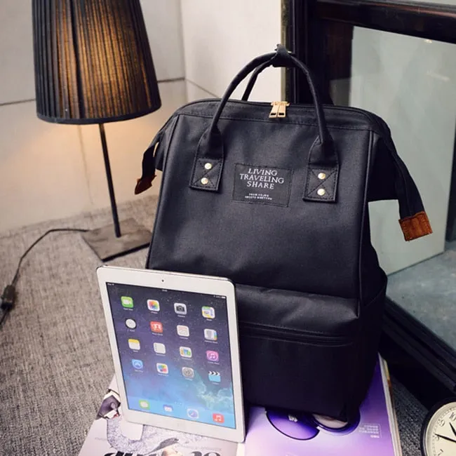 Pure Color Teenager Backpack Shoulder Bag