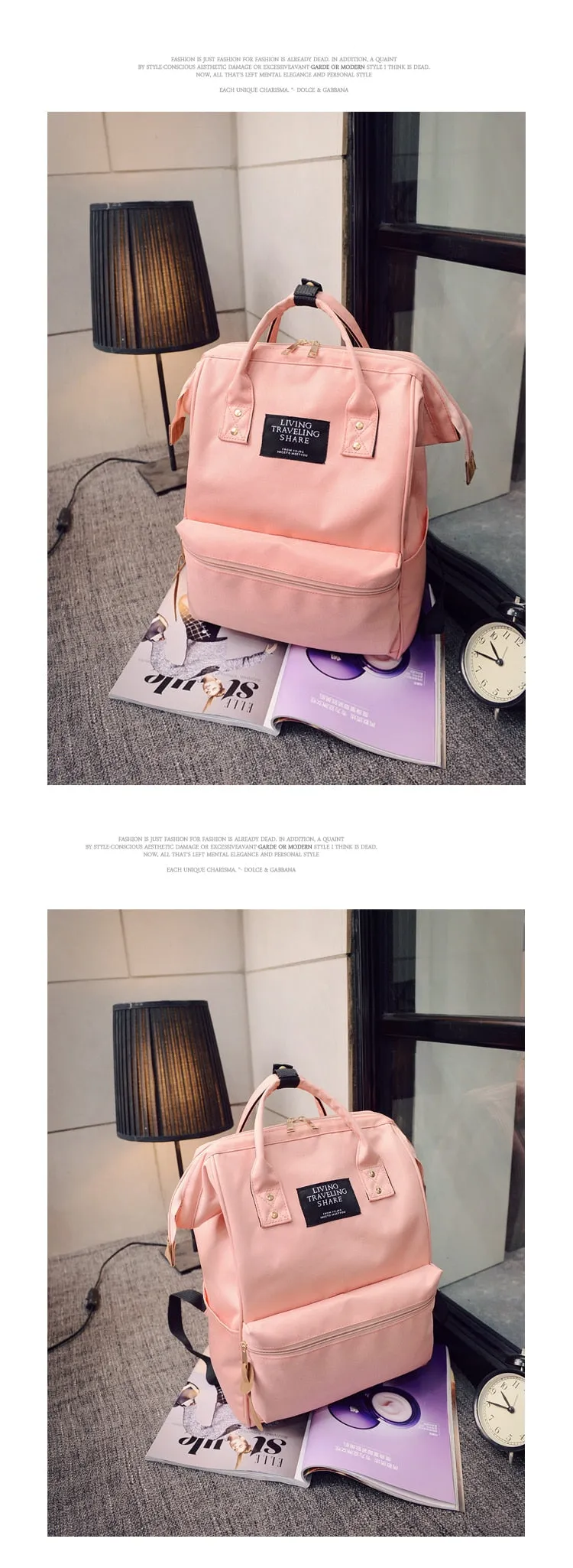 Pure Color Teenager Backpack Shoulder Bag