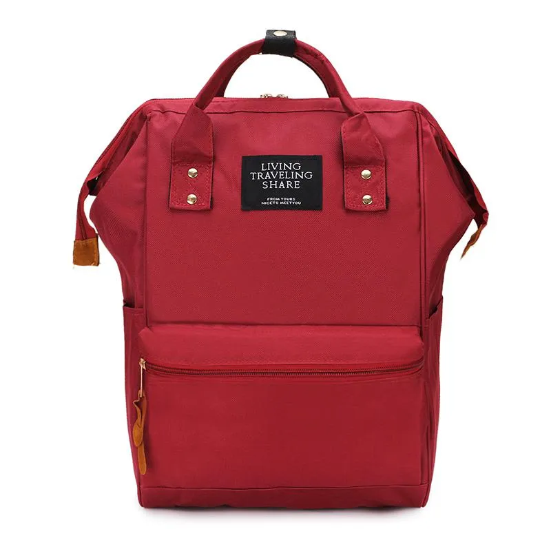 Pure Color Teenager Backpack Shoulder Bag