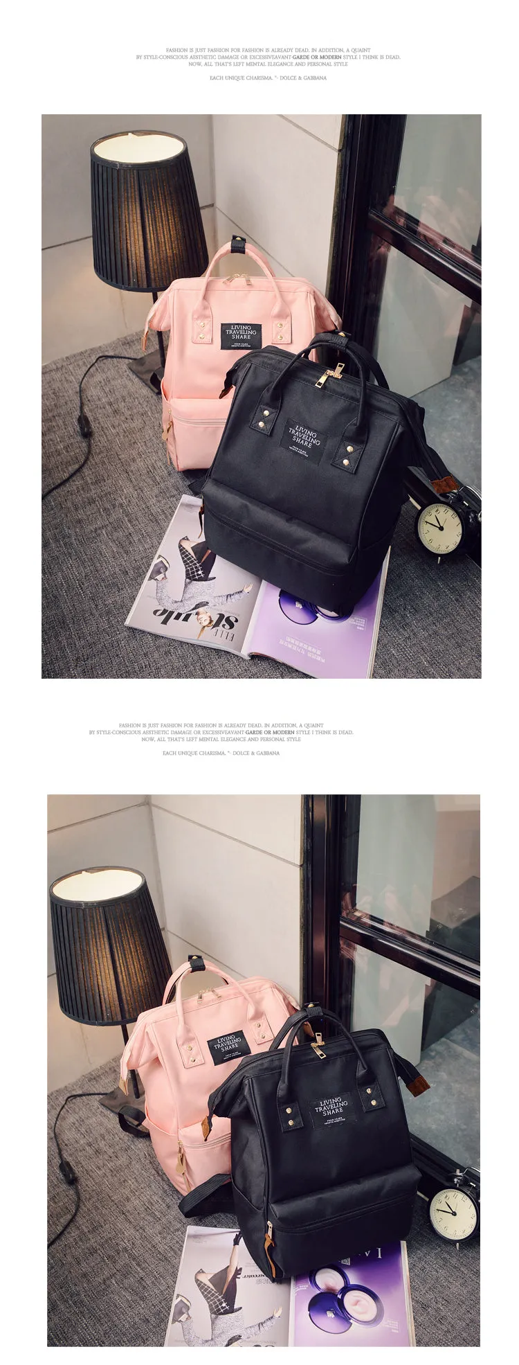 Pure Color Teenager Backpack Shoulder Bag