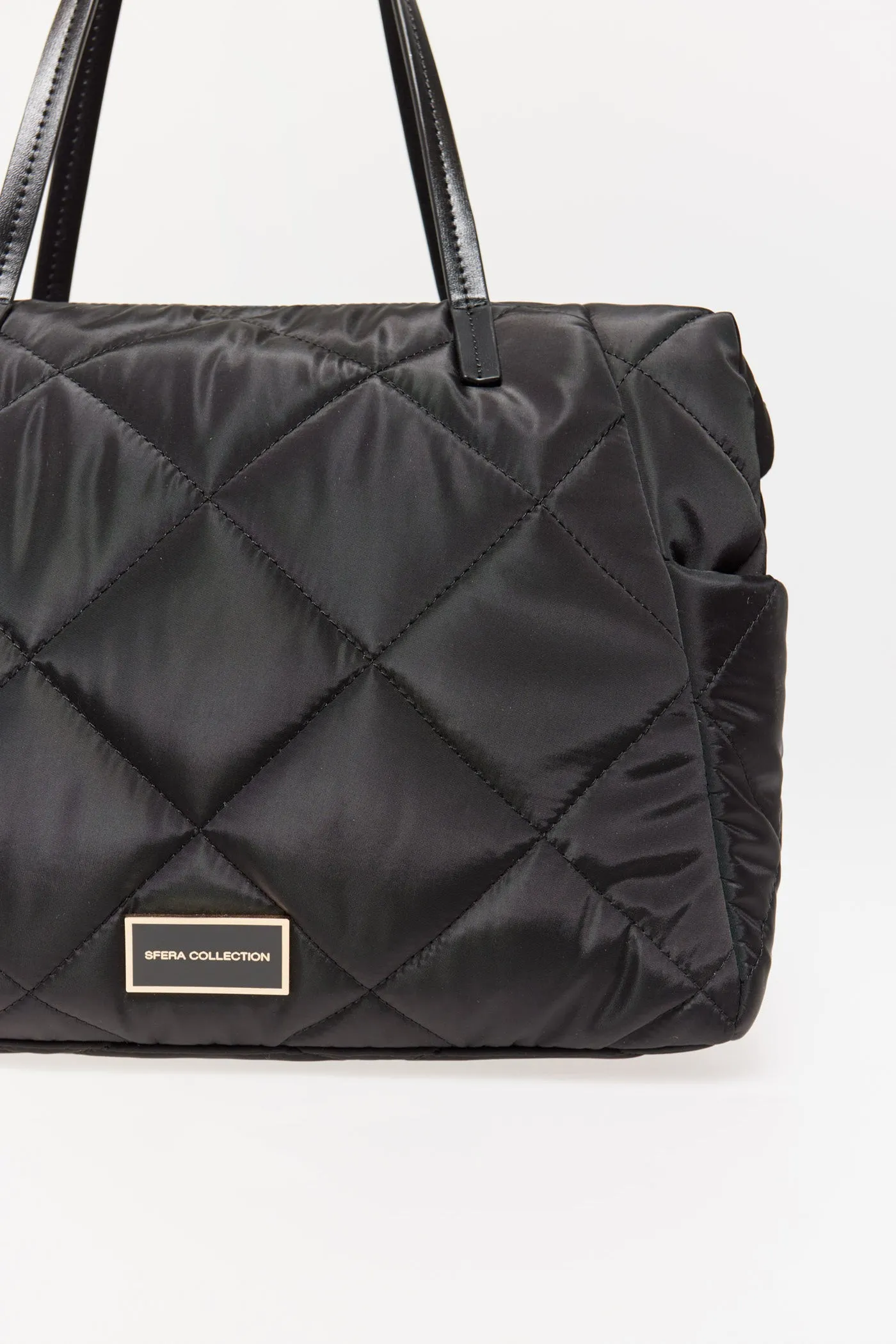 Quilted Bowling Bag Black - Black