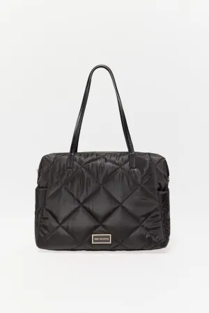 Quilted Bowling Bag Black - Black