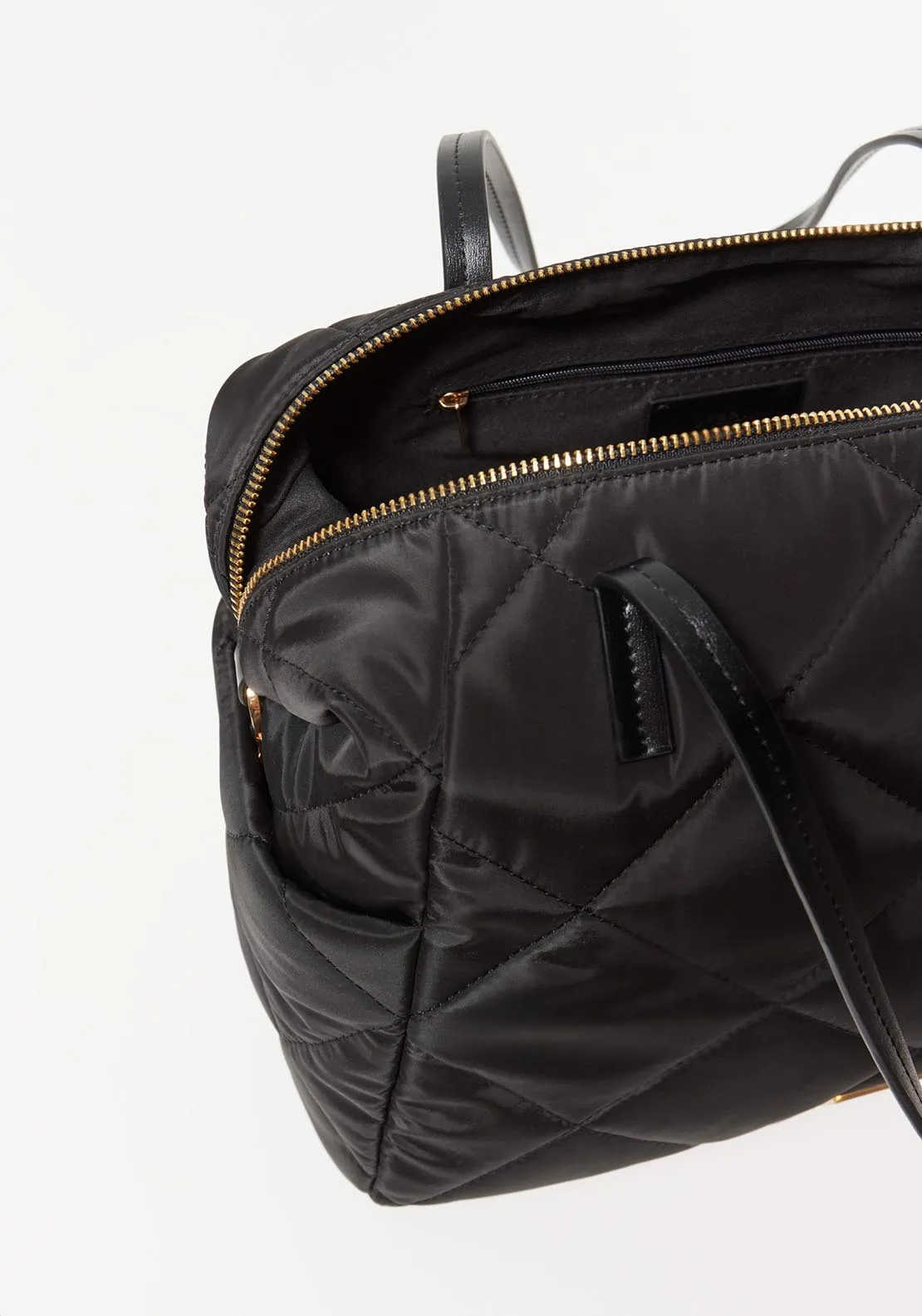 Quilted Bowling Bag Black - Black