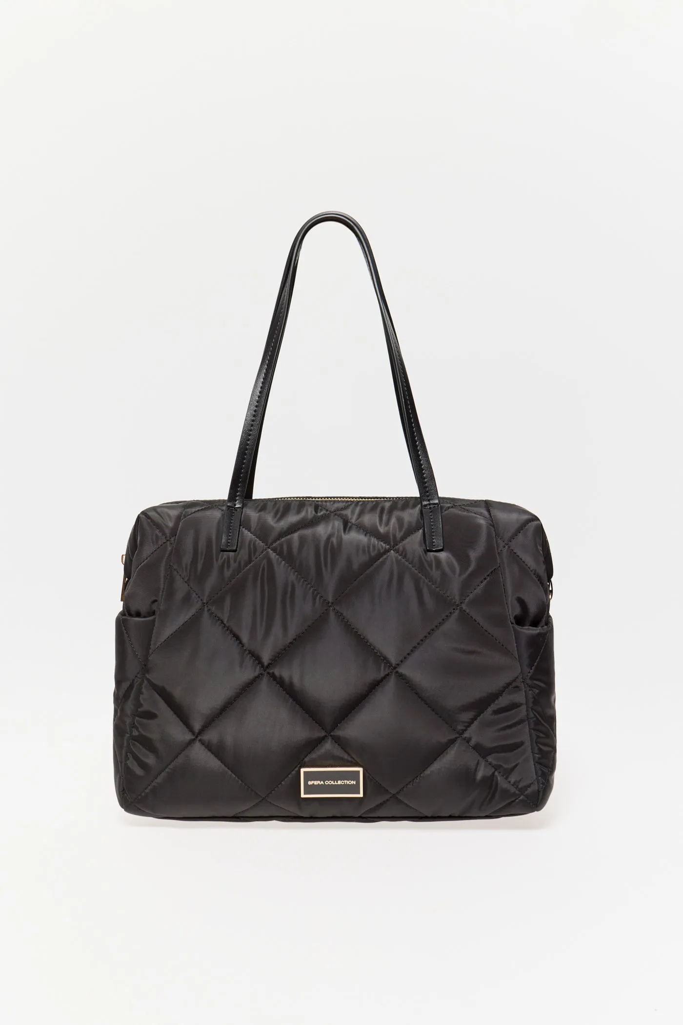 Quilted Bowling Bag Black - Black