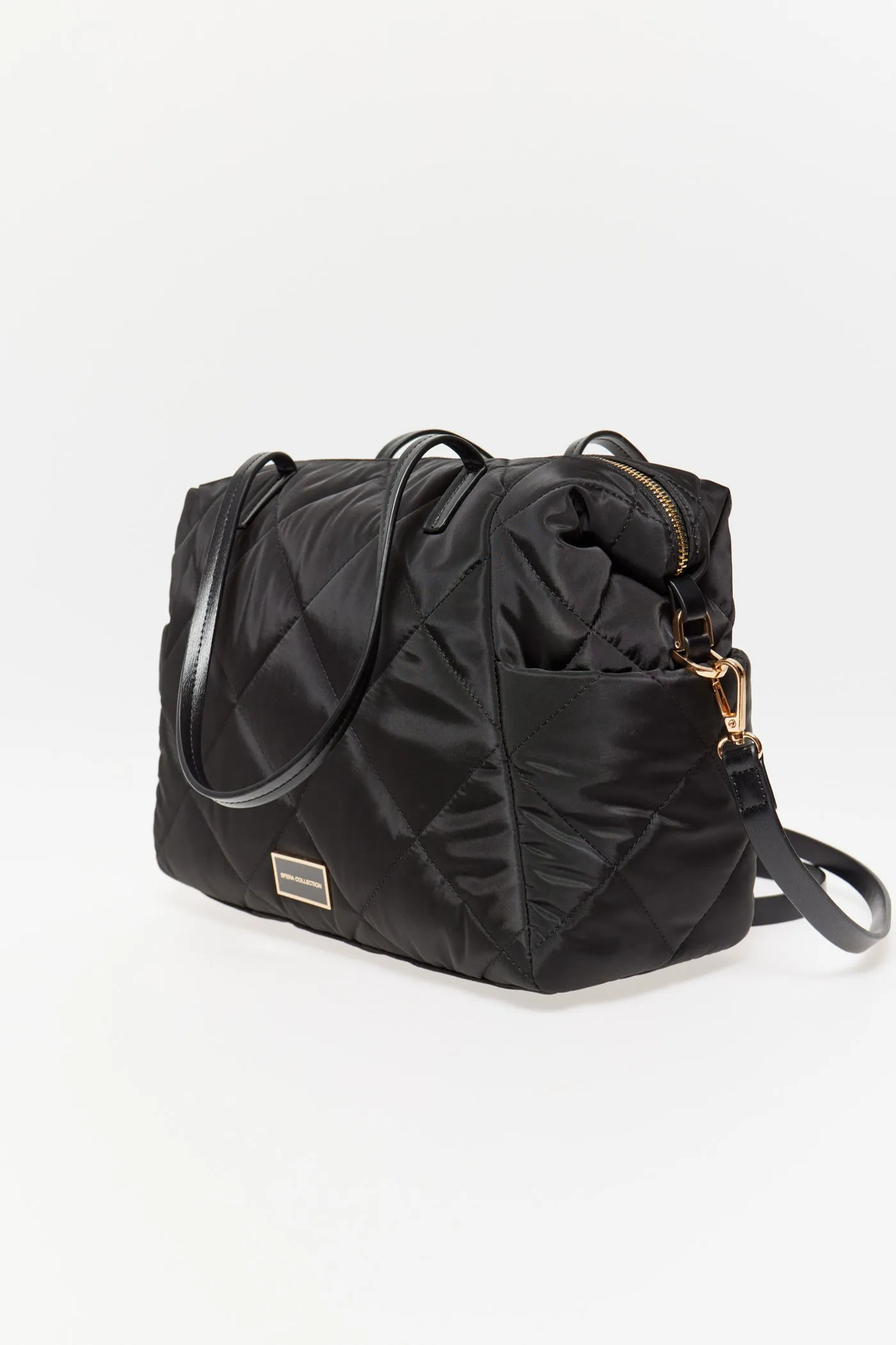 Quilted Bowling Bag Black - Black