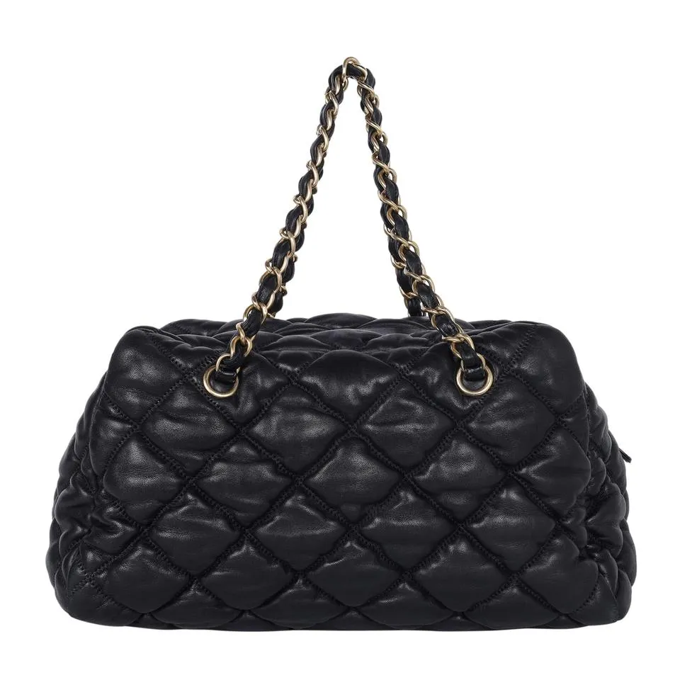 Quilted Calfskin Leather Bubble Shoulder Bag