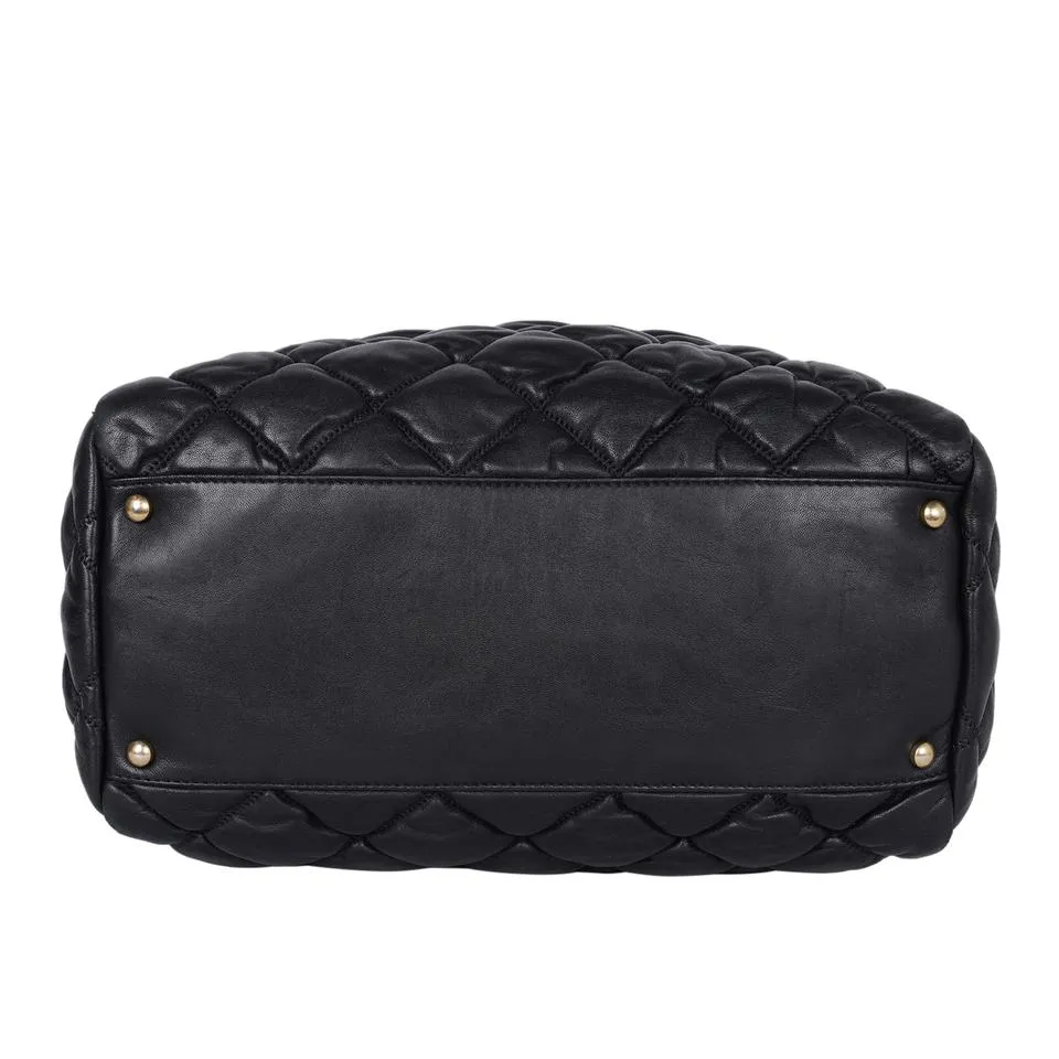 Quilted Calfskin Leather Bubble Shoulder Bag