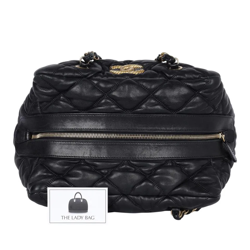 Quilted Calfskin Leather Bubble Shoulder Bag