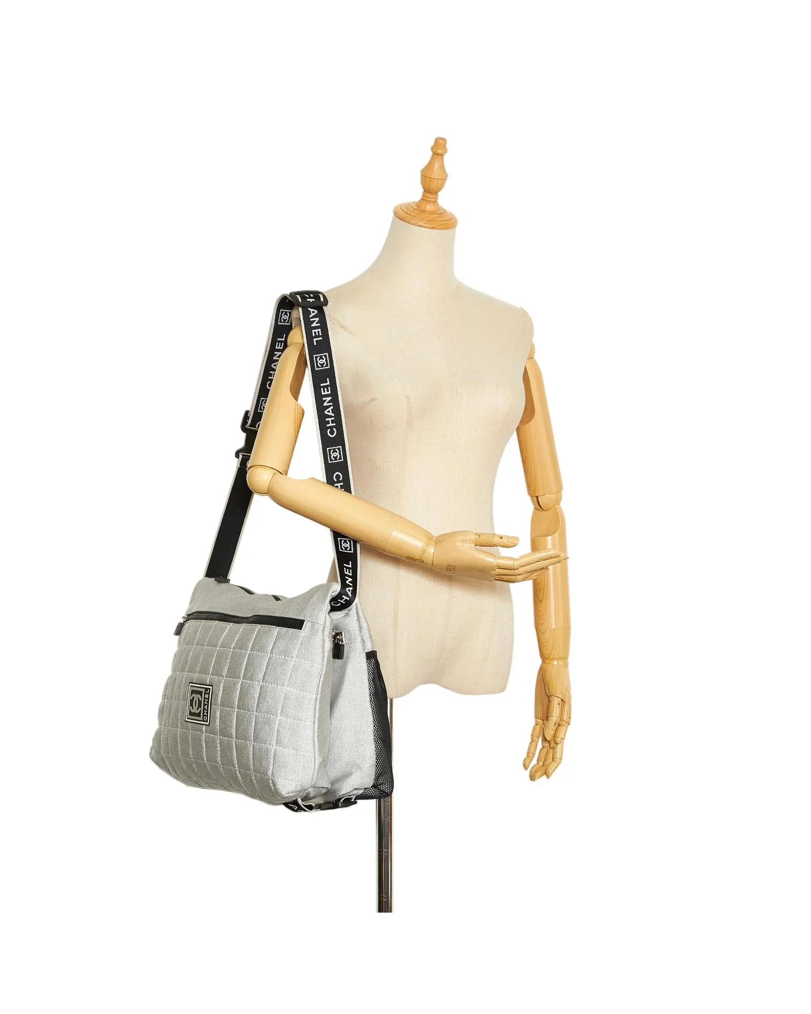 Quilted Cotton Sport Line Crossbody Bag with Multiple Pockets