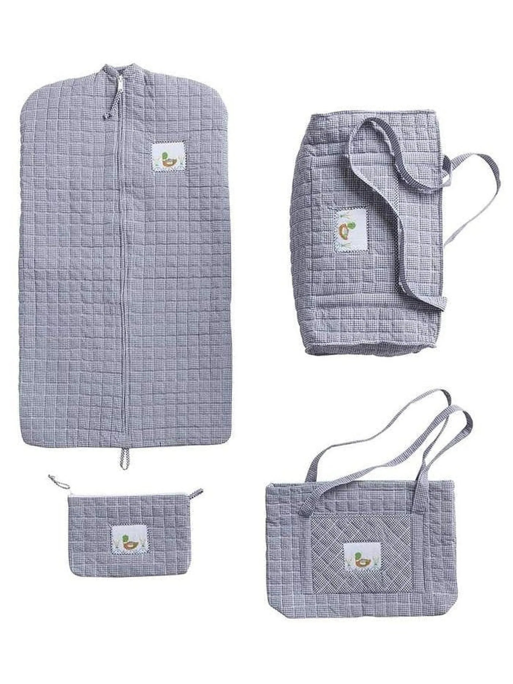 Quilted Luggage - Navy Mallard