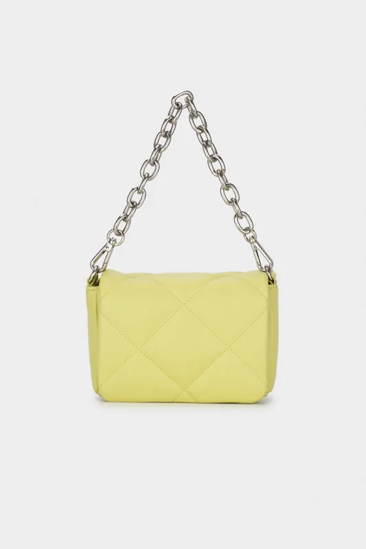 QUILTED PADDED CHAIN CROSSBODY BAG