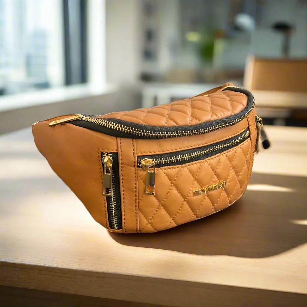 Quilted Sheep Leather Waist Bag