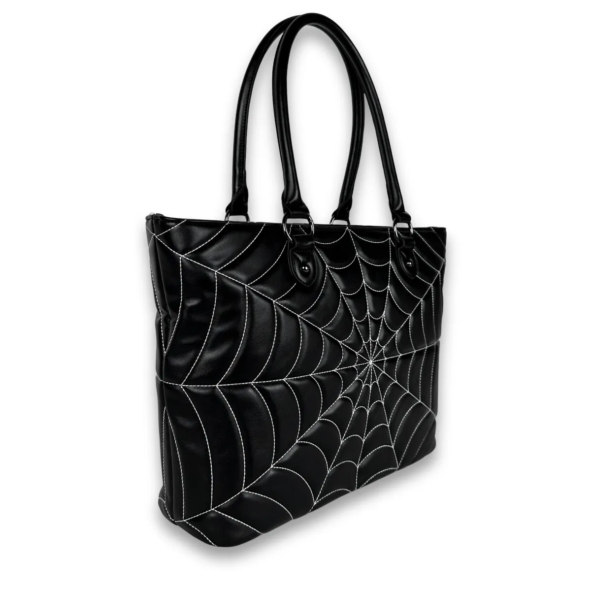 Quilted Spiderweb Tote / Shoulder Bag