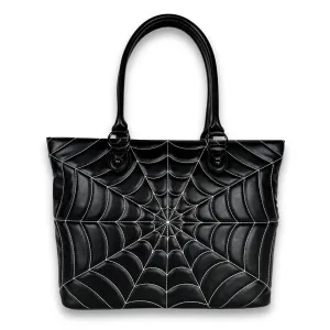 Quilted Spiderweb Tote / Shoulder Bag