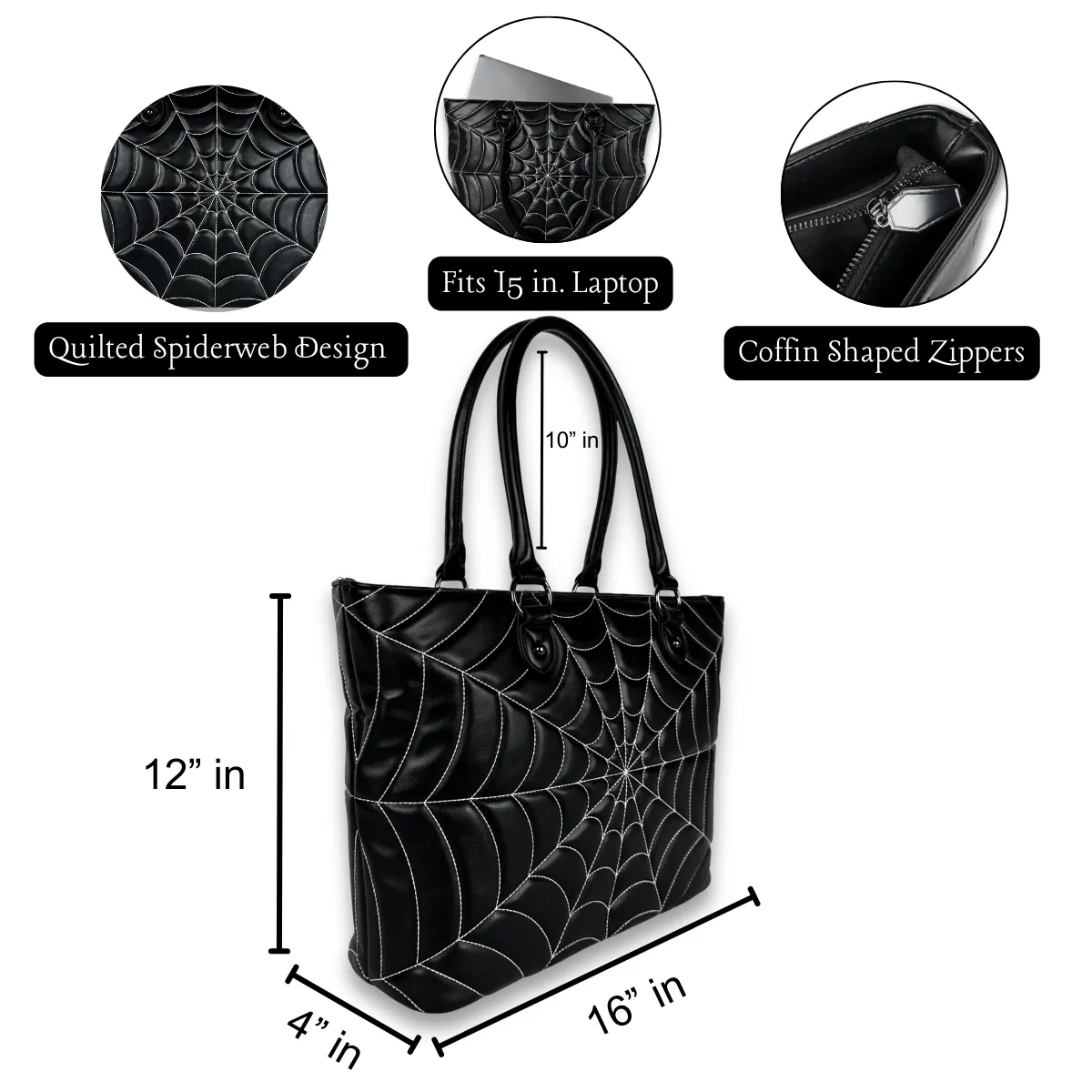 Quilted Spiderweb Tote / Shoulder Bag