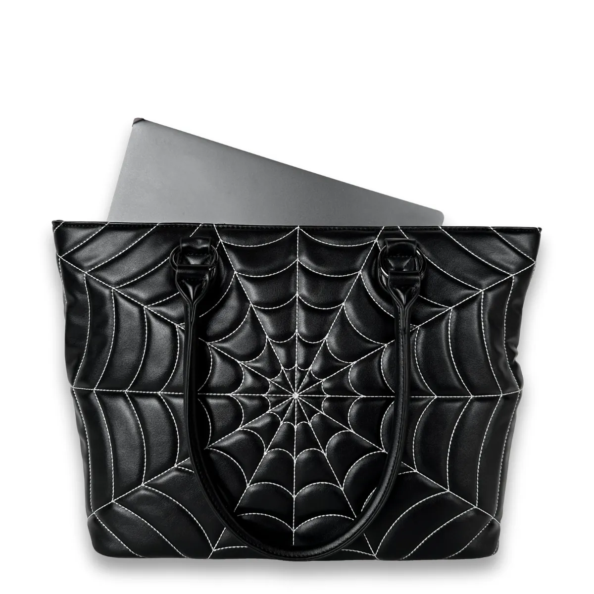 Quilted Spiderweb Tote / Shoulder Bag