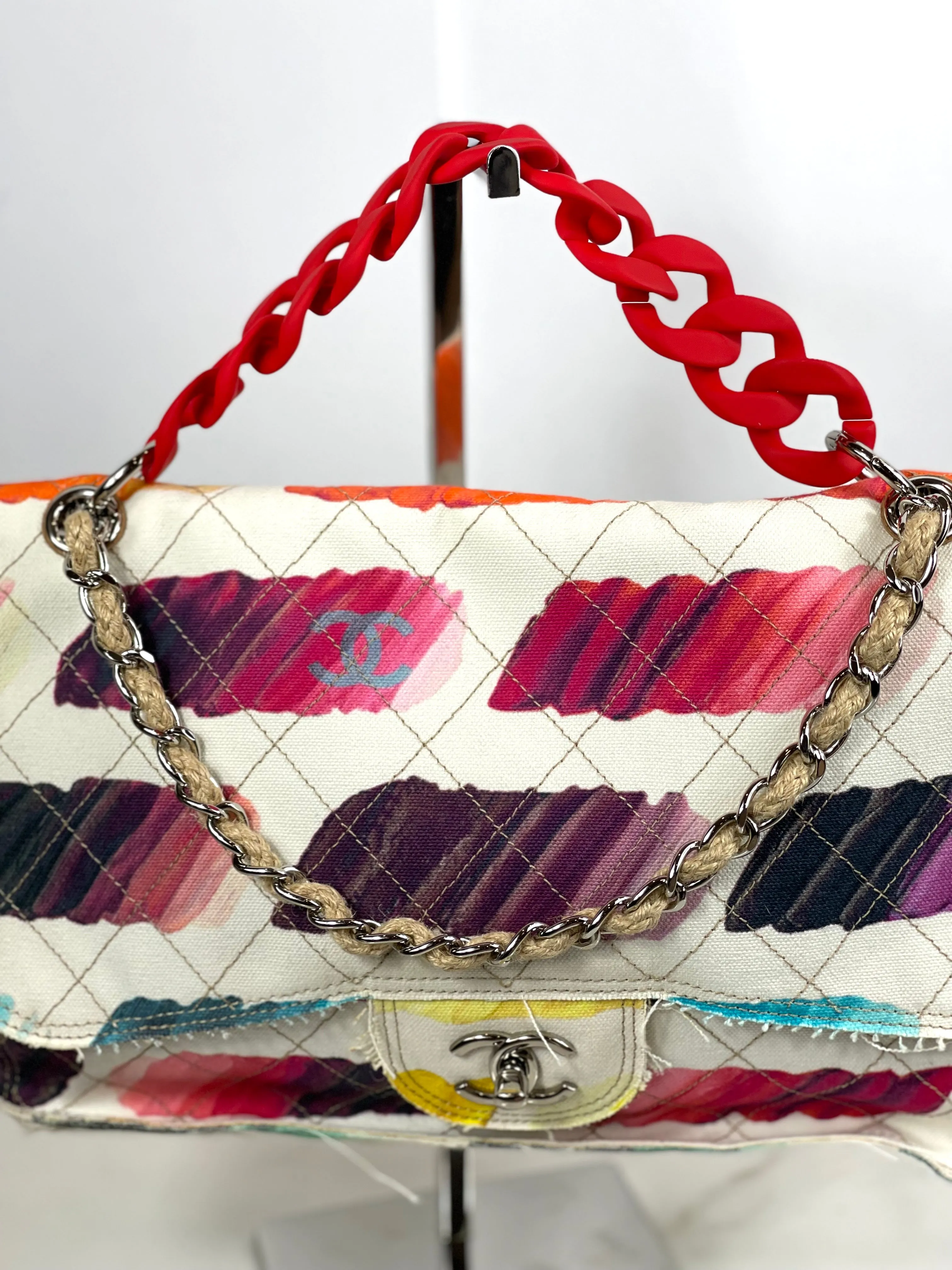 "CANDY APPLE” Matte Acrylic Top Handle Chain 12"