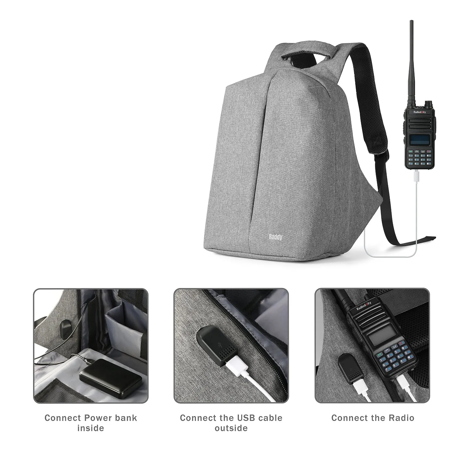 Raddy Multi-function Backpack | Ham Radio Accessories Laptop | Waterproof | for HF Transceiver Xiegu Icom Yaesu