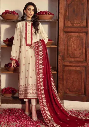 Raj Bari-Embroidered ChikanKari Khaddar-Cream-3PC